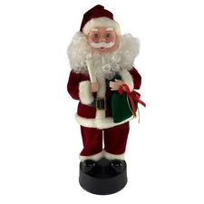Vintage 16” Santa Figure, Candle Lights Up, Christmas Music Plays, Holiday Decor
