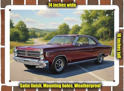 Metal Sign - 1967 Mercury Comet Caliente Oil Painting - 14x10
