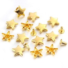 100 Sets 12MM Star Rivets Studs Leather Garment Rivet Studs for Leather Craft
