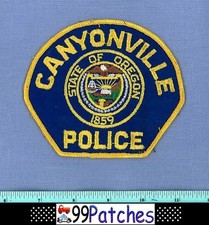 CANYONVILLE (Old Vintage) OREGON Police Shoulder Patch CHEESECLOTH STATE SEAL 4E