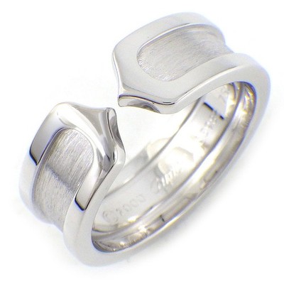 Cartier Ring C2 2C Brushed Finish 750(18K) Weißgold #51 US5,5