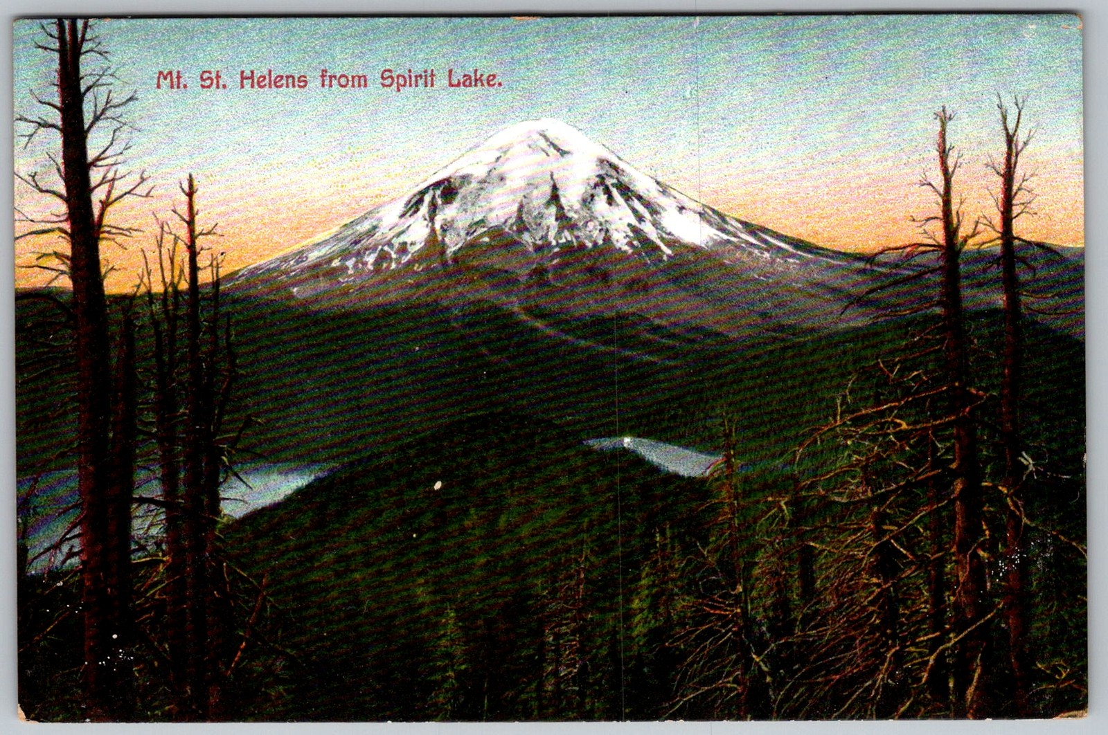 Antique Postcard MT St Helens View Spirit Lake, WA 1910s