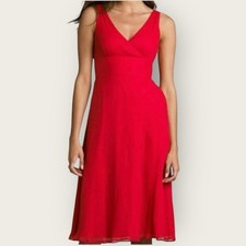 J. Crew 100% Silk Crepe Chiffon Sofia Summer Dress Bright Rhubarb Women's 10