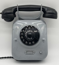 Antikes Museales Siemens & Halske Wand Apparat Wählscheiben W28 Grau Schwarz