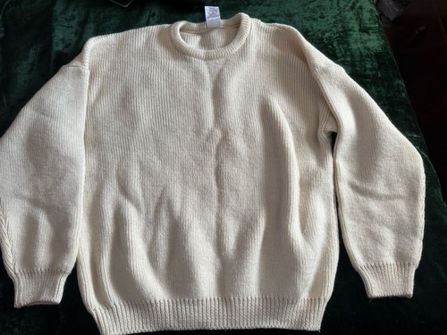 Ladies Vintage M & S Pure British Wool Ecru Jumper XL - Picture 1 of 7