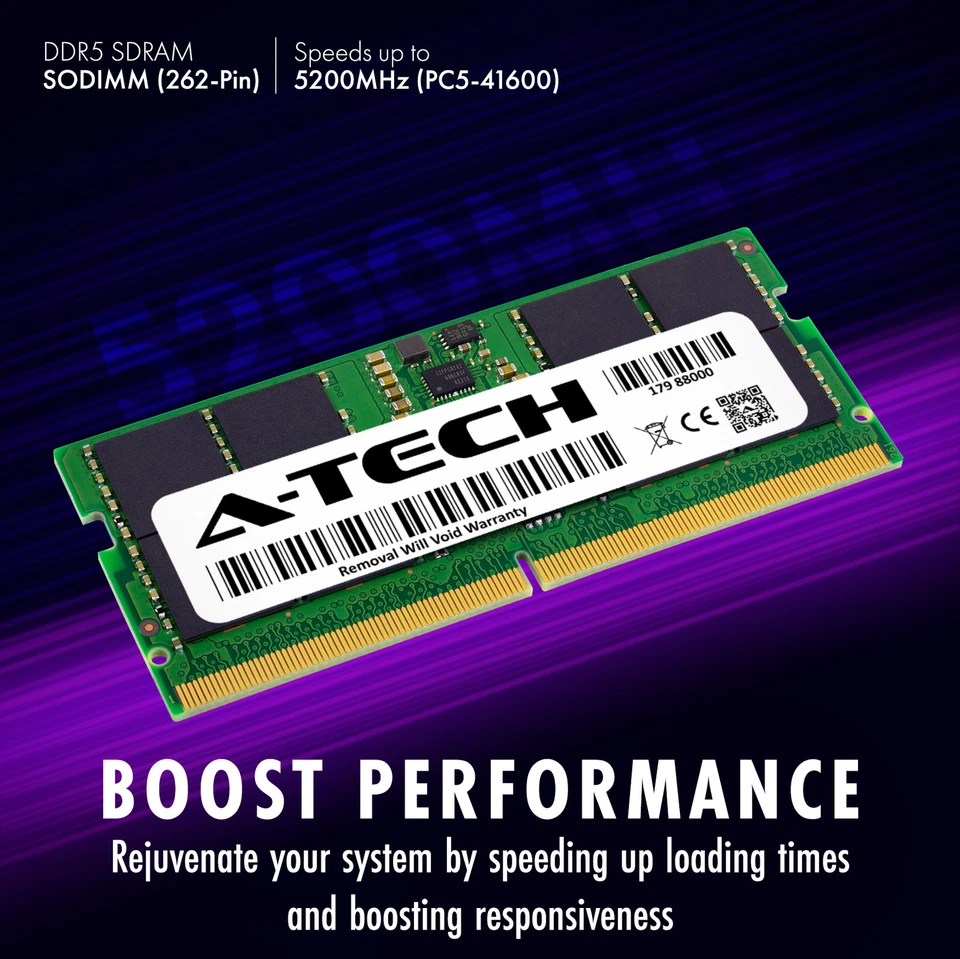 A-Tech 128GB 4x 32GB PC5-41600 DDR5 5200 MHz Non-ECC SODIMM Laptop Memory RAM x4 - Image 4 of 4