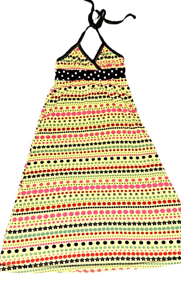 Niñas De Colección MIS-TEE-V-US Boutique Maxi Vestido 7 8 Amarillo Lunares Algodón Tejido Años 90 Foto 2 de 4