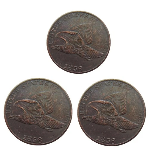 3PCS 1856 Flying Eagle Cent Very Good Commemorative Coin