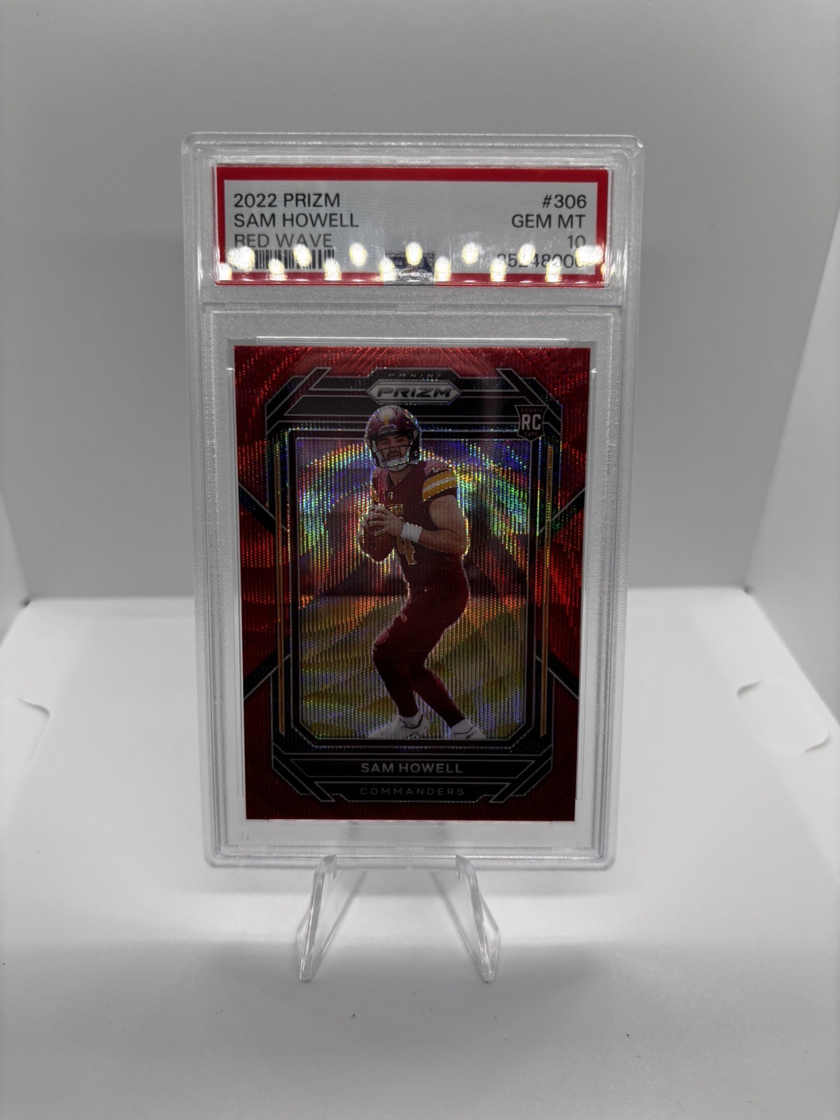 2022 Panini Prizm Sam Howell Red Wave Prizm #306 /149 PSA 10 Rookie RC