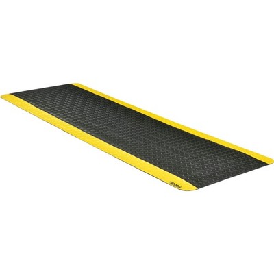 2' x 6' Diamond Plate Ergonomic Mat 15/16'' Thick Black/Yellow Border