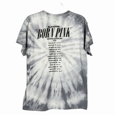 BlackPink 2022 Born Pink World Tour Tee Size Large Official Merch Gray Tie-Dye