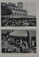 Antique Chicago Worlds Fair Art Print Streets of Paris 1933 Original History