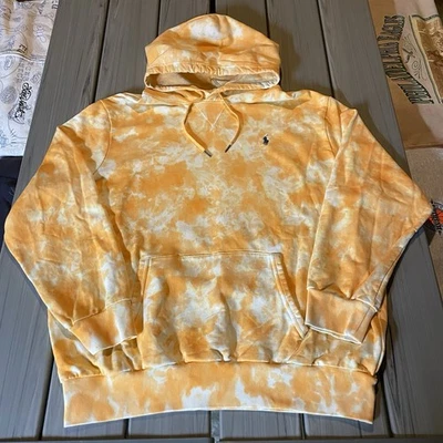 RARE Polo Ralph Lauren French Terry Orange Creamsicle Tie Dye Hoodie Men’s XXL - Image 1 of 4