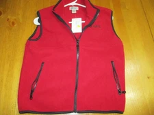 New W/Tag Vail Youth Mock Neck Polar Vest,size Large Soft Fleece,Dk Red