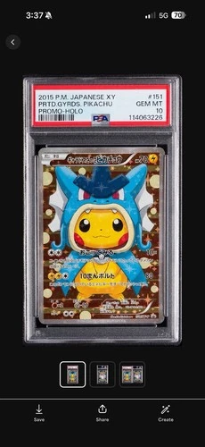 2015 POKEMON JAPANESE XY PROMO HOLO #151 PRETEND GYARADOS PIKACHU PSA 10