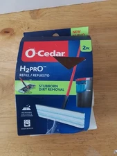 O-Cedar 2  PK  Flat Mop Microfiber Head Replacement - Blue/White Washable