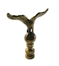 Lamp Finial-EAGLE ON ORB-Aged Brass Finish, Highly detailed metal casting