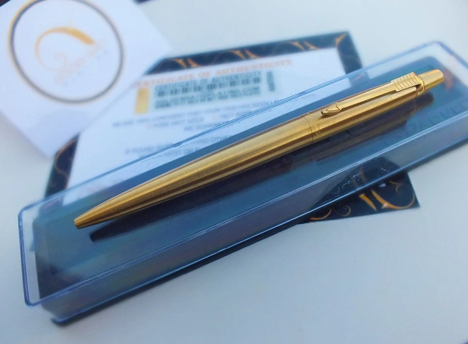 24k Gold Plated Genuine Parker Jotter Ballpoint Classic Writing Pen In Gift Box - Image 2 of 3