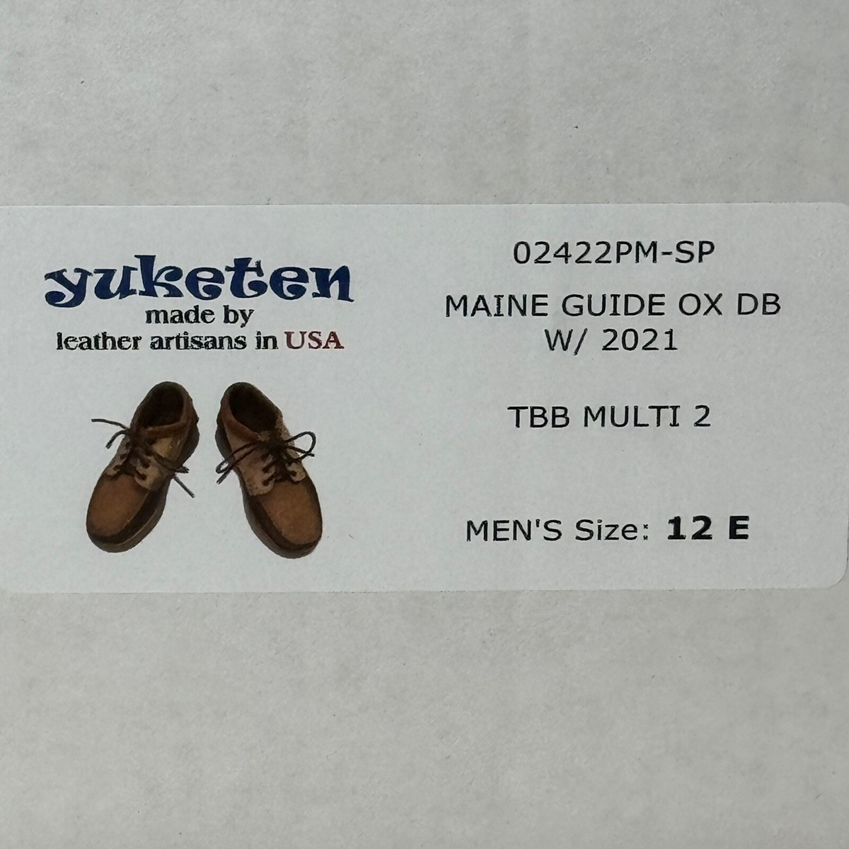 NIB Yuketen Maine Guide Ox DB w/ 2021 Vibram Sole - Size 12 NIB Yuketen Maine Guide Ox DB w/ 2021 Vibram Sole - Size 12