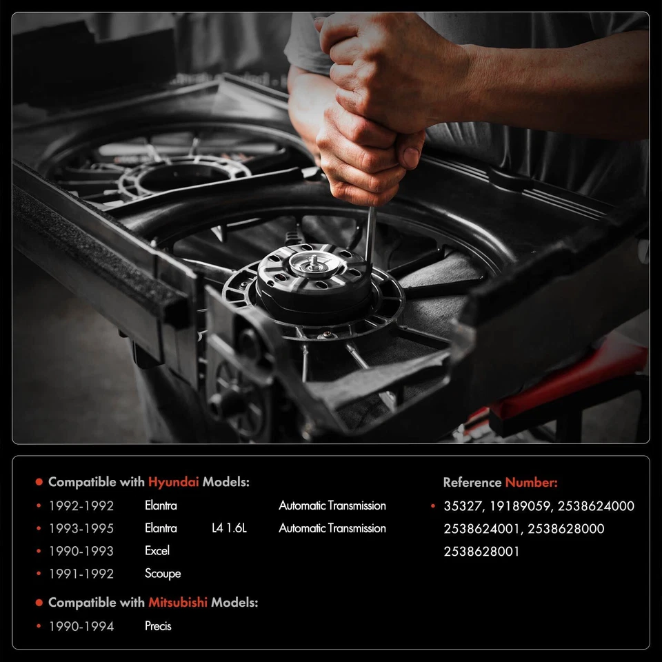 Motor de refrigeración del ventilador del radiador para Hyundai Elantra Excel Scoupe Mitsubishi Precis Foto 2 de 4
