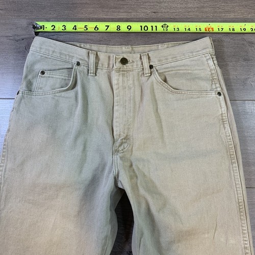 Vintage Wrangler USA Premium Quality Authentic Jeans 34 x 32 Loose Fit Beige - Picture 10 of 15