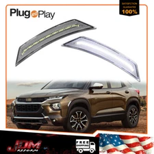 For 2021-2025 Chevy Trailblazer Clear White LED Front Bumper Side Marker Lights