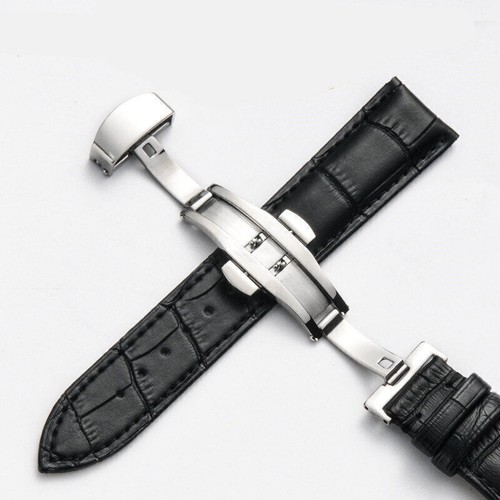 Genuine Leather Strap for Apple Watch Ultra 8 6 Steel Clasp Buckle Band 20mm - Picture 24 of 26