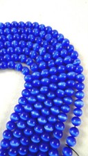 72 Royal Blue CAT'S EYE BEADS 6mm Fiber Optic