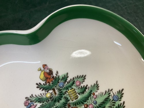 2 Vintage Spode England Christmas Tree Heart Shaped Nut Candy Trinket Dishes - Picture 8 of 10