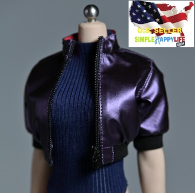 1/6 Female purple Bomber Moto Jacket for 12'' figure hot toys phicen  USA 