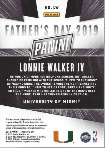 2019 Panini Father's Day Collegiate Memorabilia #LW Lonnie Walker IV Jersey /99 - Picture 2 of 2