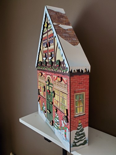Traditions Byers Choice Wooden Christmas House Advent Calendar w/ Box Very Nice - Picture 8 of 13