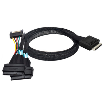 CABLECY OCuLink PCI-Express SFF-8611 8x 8-Lane to Dual SFF-8639 U.2 4x SSD Cable