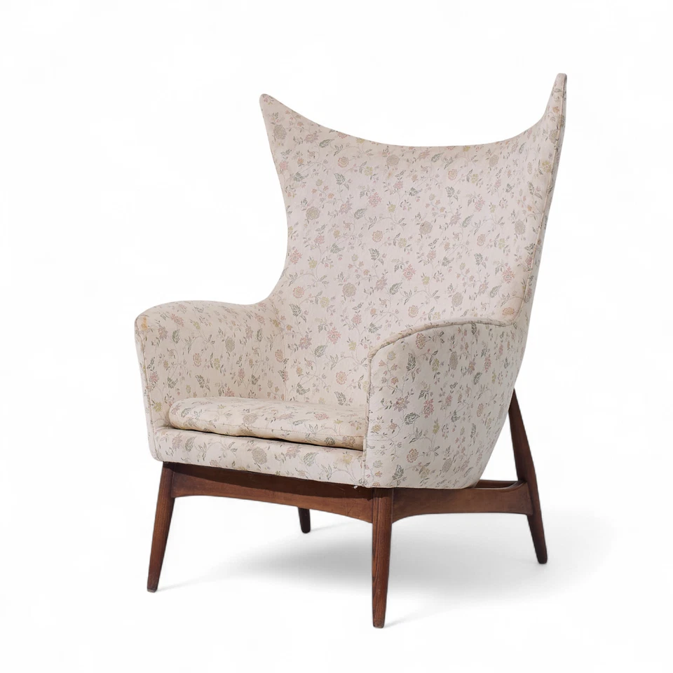 H.W. Silla ala danesa de nogal Klein para Bramin Møbler modelo 207/5 mediados de siglo Foto 3 de 4