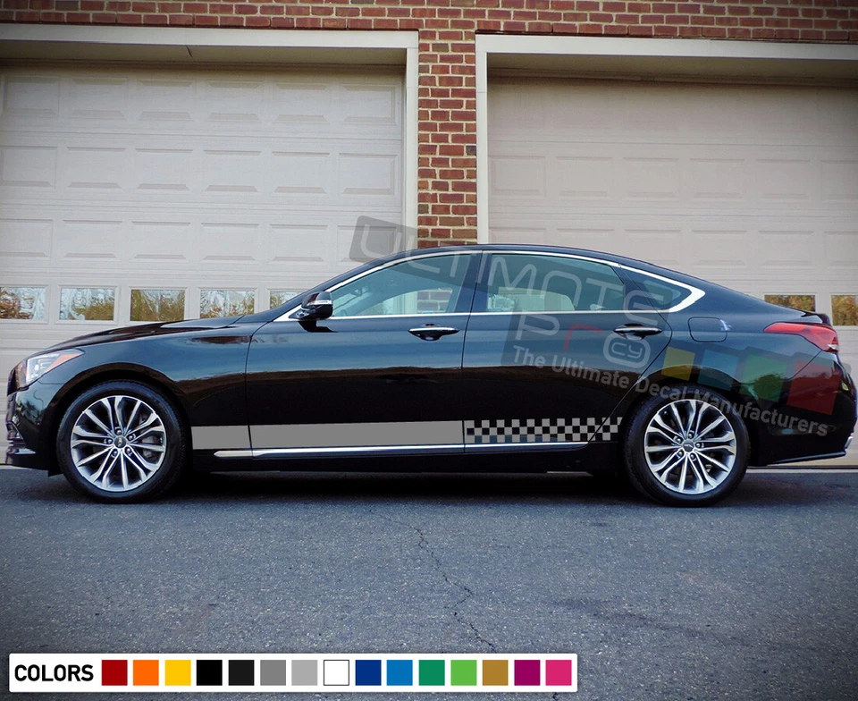 Kit de calcomanías adhesivas a rayas para Hyundai Genesis guardabarros luces moldura lateral trasera Foto 4 de 4