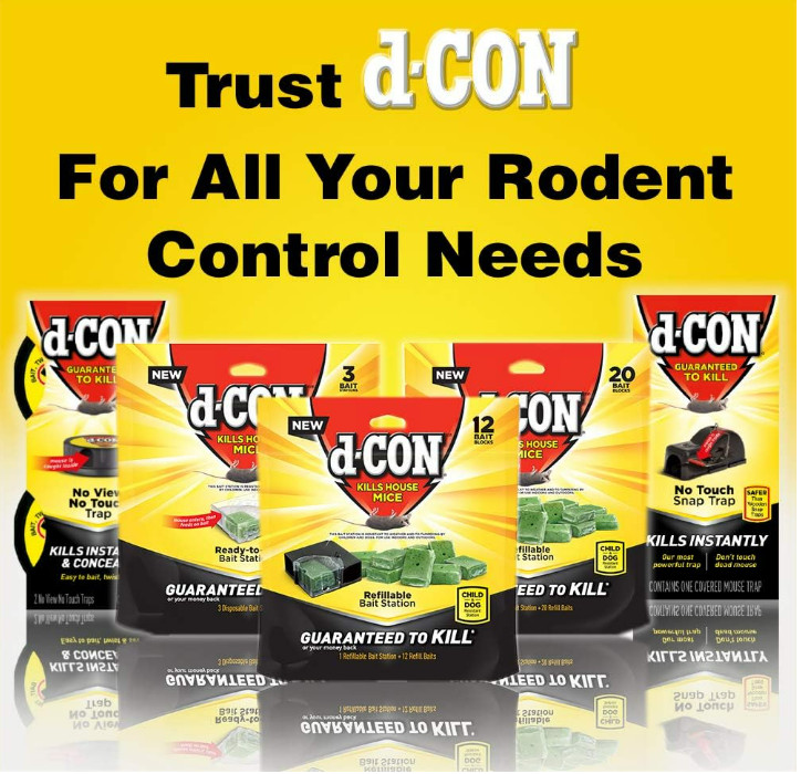 D-CON Refillable Corner Fit Mouse Bait Station, 1 Trap + 10 Baits- Free Shipping