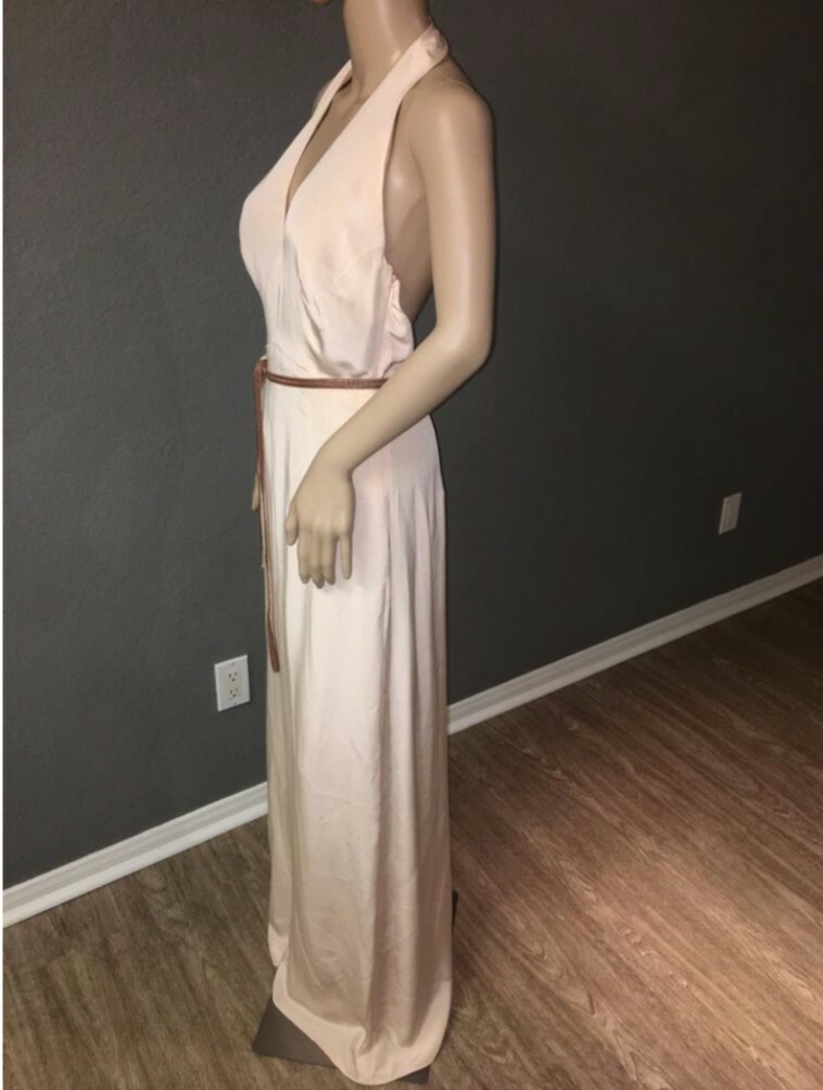 Maje Silk long dress w Halter neck in Blush - Women's Sz 4 - Pristine  Conditions | eBay
