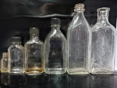 Antique Medicine Bottles 6 Unique Bottles 