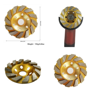 US 2 Pc 4'' inch Diamond Segment Grinding Wheel Disc Grinder Cup Concrete Cut