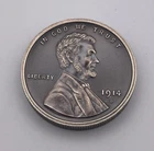 1914 D Lincoln Cent Penny Tribute Antiqued 2 oz .999 Silver Round Intaglio