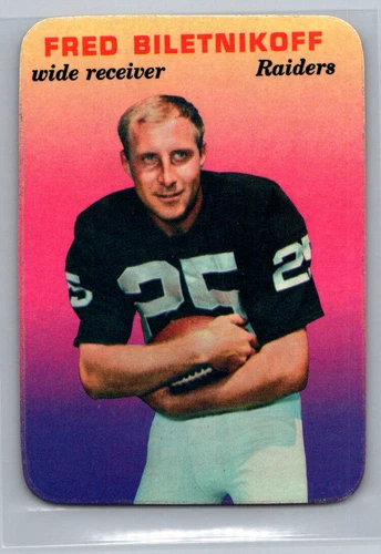 1970 Topps Glossy 32 Oakland Raiders Fred Biletnikoff