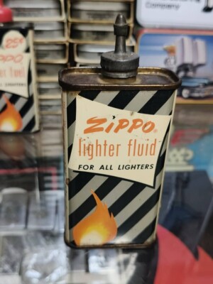 Zippo Lighter Fluid Vintage Tin Can (empty) 1949s-1963s 4FL.OZ 5.5