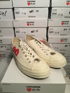 Converse x Comme Des Garcons Play Chuck Taylor 70 bassa bianca da uomo SZ  3-11 150207C | eBay