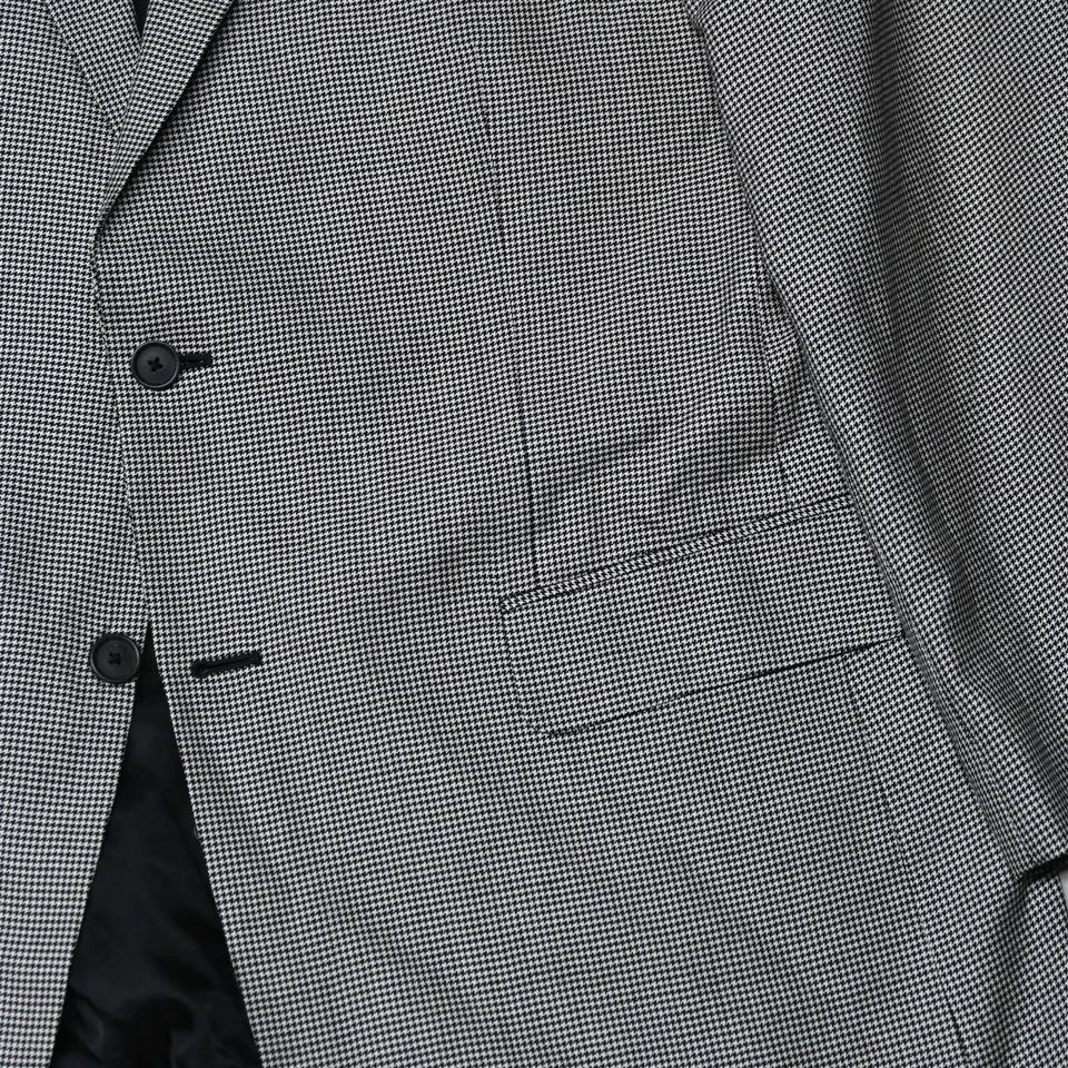 Blazer Abrigo Deportivo Chaqueta Nordstrom 44L Gris Pata de Gallo Lana Seda Para Hombre Foto 3 de 4