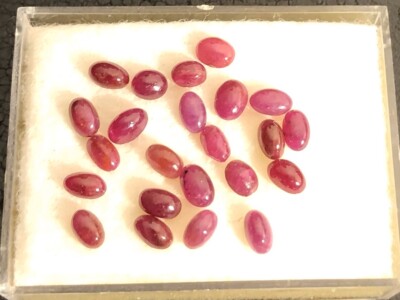 TOP PINK AND RED RUBY! NATURAL 5 X 3 mm RUBY CABOCHON