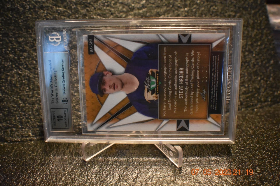 2022 Leaf Valiant Steve Hajjar Pink 25/25 Auto  BGS 9.5 Gem Mint 10 Auto - Image 3 of 4