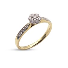 18ct Gold Diamond Cluster Ring 0.32ct Natural Brilliant Ladies Fine
