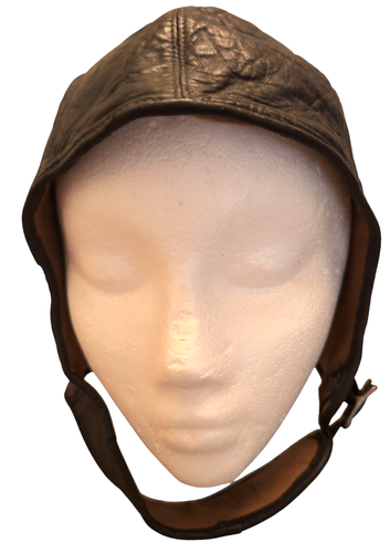 Harley-Davidson® Vintage Clipper Black Leather Helmet Skull Cap MED Adjustable