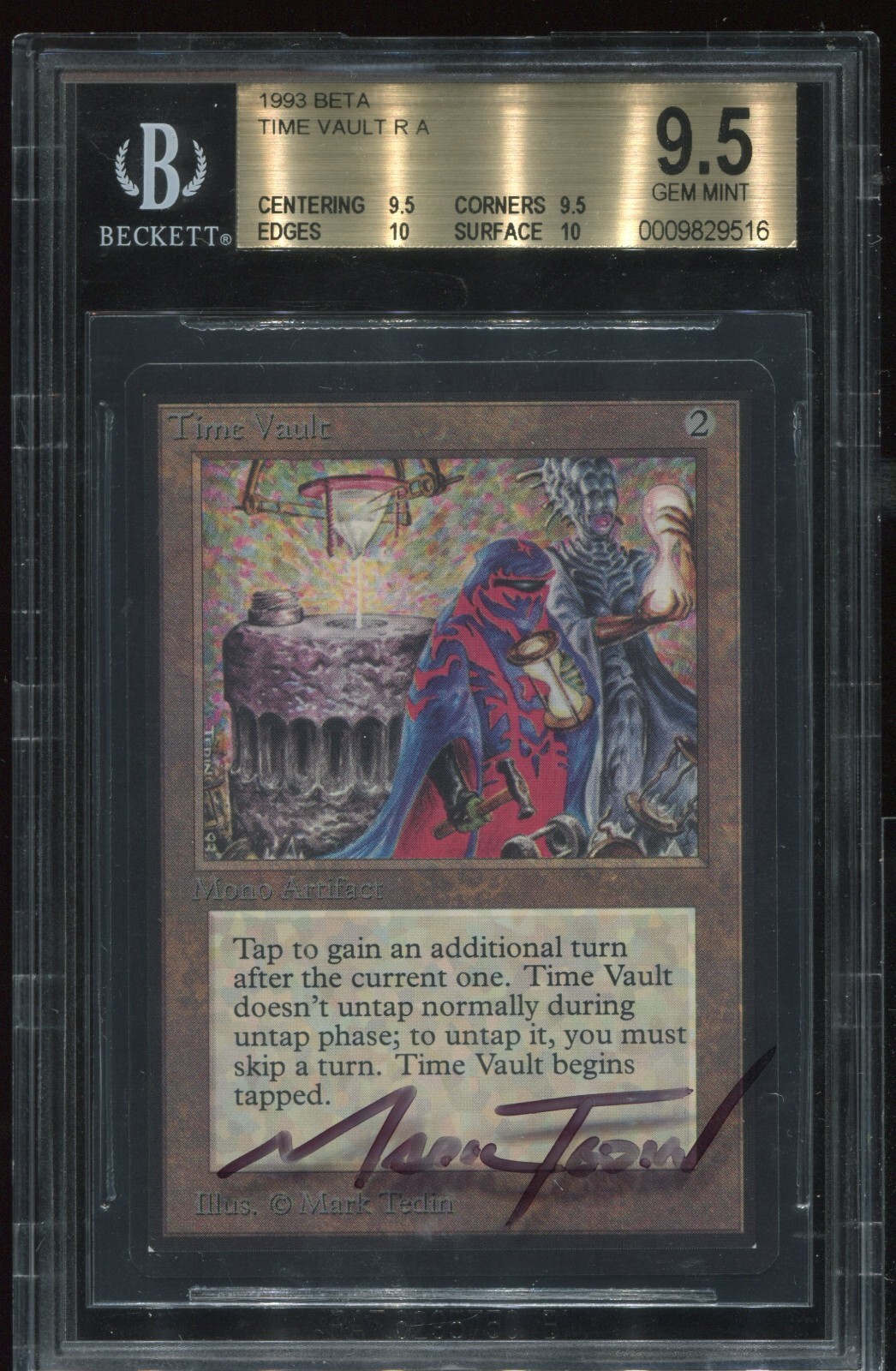 Time Vault Beta BGS QUAD 9.5 w/ 10 subs Graded MTG magic  Power 9  #3508