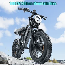 Hikeep 1000W(Peak) Mountain Electric Bicycle 20" Fat Tire Dirt E-bike 48V/13AH